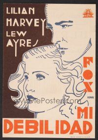 1f196 MY WEAKNESS Spanish herald '33 cool Renau Montoro art of Lew Ayres & sexy Lillian Harvey!