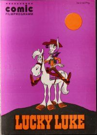 1f305 LUCKY LUKE German program '71 Daisy Town, great western cartoon art of cowboy on horse!