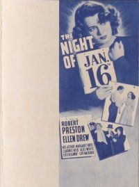 1f085 NIGHT OF JANUARY 16th herald '41 Robert Preston & pretty Ellen Drew, Ayn Rand play!