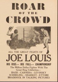 1f089 ROAR OF THE CROWD herald '30s documentary of slugger Joe Louis, boxing !