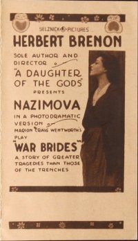 1f093 WAR BRIDES herald '16 Herbert Brenon directed early silent, Alla Nazimova!
