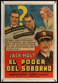 1g183 FUGITIVE FROM A PRISON CAMP linen Argentinean '40 Jack Holt tries to improve prison conditions
