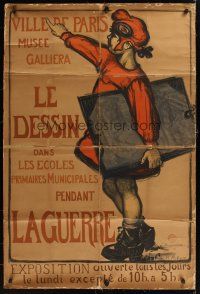 1g081 LE DESSIN DANS LES ECOLES PRIMAIRES MUNICIPALES PENDANT LA GUERRE linen French museum '10s