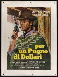 1g051 FISTFUL OF DOLLARS linen Italian 1p R76 Leone's Per un Pugno di Dollari, art of Clint Eastwood