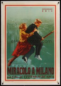 1g240 MIRACLE IN MILAN linen Italian 1sh '51 Vittorio De Sica's Miracolo a Milano