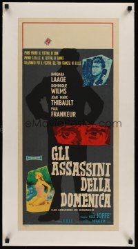 1g257 EVERY SECOND COUNTS linen Italian locandina '59 Les Assassins du dimanche, different art!