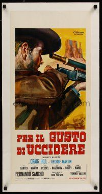 1g269 TASTE OF KILLING linen Italian locandina '66 Bounty Killer, cool spaghetti western art!