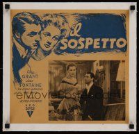 1g252 SUSPICION linen Italian 13x18 pbusta '45 Hitchcock, Cary Grant, Joan Fontaine, Leon art!