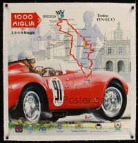 1g109 1000 MIGLIA 1991 linen Italian special 27x28 '91 cool Ferrari car racing art by Enzo Naso!!