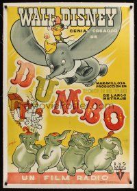 1g141 DUMBO linen Spanish '44 wonderful cartoon art from Disney circus elephant classic by Ramon!