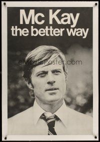 1g123 CANDIDATE linen special 23x35 '72 different image of Robert Redford on faux campaign poster!