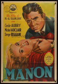 1h087 MANON Argentinean '49 Henri-Georges Clouzot, Serge Reggiani, Cecile Aubry