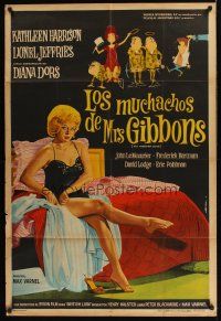 1h091 MRS GIBBONS' BOYS Argentinean '62 Bloise art of sexy Diana Dors in negligee showing her legs!