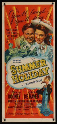 1h045 SUMMER HOLIDAY Aust daybill '47 Mickey Rooney, Butch Jenkins, Frank Morgan & family!