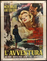 1h201 L'AVVENTURA French 1p '60 Michelangelo Antonioni, art of top stars by Carlantonio Longi!