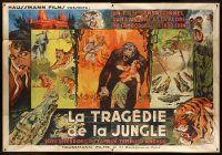 1h171 FORBIDDEN ADVENTURE IN ANGKOR French 2p '37 great art of gorilla holding topless native girl!