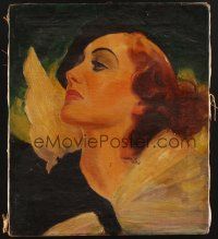 1h165 JOAN CRAWFORD oil painting '30s great artwork, likely for a magazine cover!