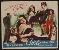 1h011 GILDA Spanish herald '46 different images of sexy Rita Hayworth in sheath dress & Glenn Ford!