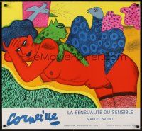 1j088 CORNEILLE LA SENSUALITE DU SENSIBLE French art exhibition lithograph '70s colorful art of nude