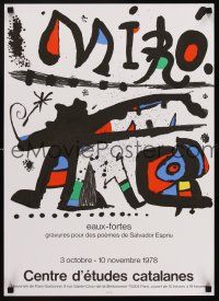 1j090 MIRO CENTRE D'ETUDES CATALANES French art exhibition lithograph '78 Joan Miro art + poems!