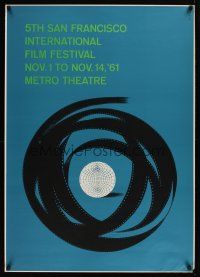 1j071 5th SAN FRANCISCO INTERNATIONAL FILM FESTIVAL 29x41 printer's test '61 art by Saul Bass!
