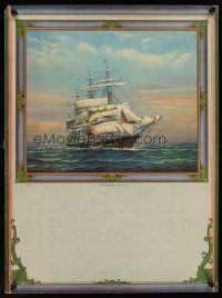 1j104 CLIPPERSHIP ARISTIDES calendar sample '36 art of ship at sea by Arthur E. Bracy!