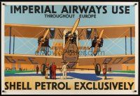1j200 IMPERIAL AIRWAYS USE SHELL PETROL EXCLUSIVELY 30x44 art print re-creation '02 Dacres Adams art