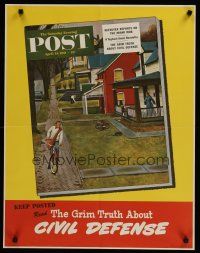 1j063 SATURDAY EVENING POST APRIL 14, 1951 special 22x28 '51 Falter art of paper boy on bike!