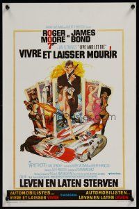 1k153 LIVE & LET DIE Belgian '73 art of Roger Moore as James Bond by Robert McGinnis!