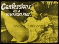 1k174 CONFESSIONS OF A NYMPHOMANIAC British quad '77 great image of pretty girl in field!