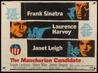 1k189 MANCHURIAN CANDIDATE British quad '62 Frankenheimer, art of Frank Sinatra & Janet Leigh!
