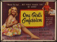 1k190 ONE GIRL'S CONFESSION British quad '53 sexy Cleo Moore is the kind of girl every man wants!