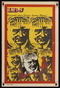 1k080 LBJ Cuban '68 anti-America documentary, Reboiro silkscreen art of President Lyndon Johnson!