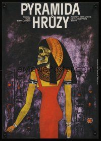 1k381 YOUNG SHERLOCK HOLMES Czech 11x16 '85 Spielberg, Tomanek art of skull-headed Egyptian woman!
