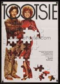 1k356 TOOTSIE Czech 23x33 '82 Dustin Hoffman in drag, cool Tomanek puzzle design!