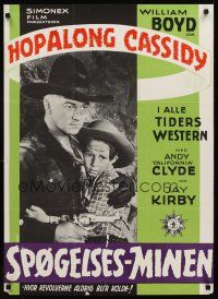 1k093 BORDER PATROL Danish R65 great image of William Boyd as Hopalong Cassidy!