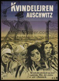 1k107 OSTATNI ETAP Danish '51 Wenzel art of Auschwitz death camp prisoners and Nazi guard w/whip!