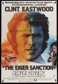 1k204 EIGER SANCTION English 1sh '75 great completely different Mascii art of Clint Eastwood!