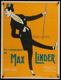 1k472 LAUGH WITH MAX LINDER French 23x32 '63 great Jan Mara art of French comedic genius!