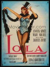 1k474 LOLA French 23x32 '61 Jean Mascii art of sexy Anouk Aimee, Jacques Demy!