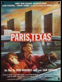 1k477 PARIS, TEXAS French 23x32 '84 Wim Wenders, cool art of Nastassja Kinski, Harry Dean Stanton!