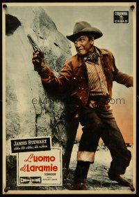 1k286 MAN FROM LARAMIE Italian 13x18 pbusta '55 great image of James Stewart in western action!
