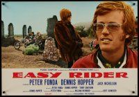 1k243 EASY RIDER Italian/Eng photobusta '69 close-up of Peter Fonda, motorcycle biker classic!