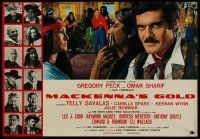 1k252 MacKENNA'S GOLD Italian/Eng photobusta '69 Gregory Peck, Omar Sharif & Julie Newmar w/knife!