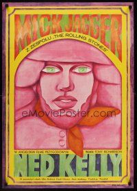 1k396 NED KELLY Polish 23x33 '73 Mick Jagger as legendary Australian bandit, Ihnatowicz art!