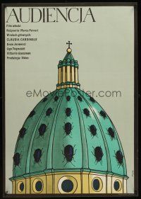 1k400 PAPAL AUDIENCE Polish 23x33 '73 L'udienza, Cardinale, cool art of bugs on dome by Flisak!