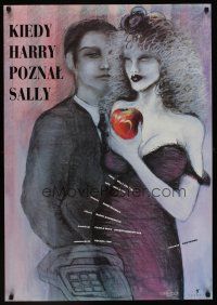 1k451 WHEN HARRY MET SALLY Polish 27x38 '89 bizarre different art of Billy Crystal & Meg Ryan!