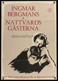 1k068 WINTER LIGHT Swedish '63 Ingmar Bergman, silkscreen of Ingrid Thulin & Gunnar Bjornstrand!