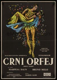 1k120 BLACK ORPHEUS Yugoslavian '59 Marcel Camus' Orfeu Negro, best art by Georges Allard!