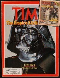1p015 LOT OF 2 STAR WARS/EMPIRE STRIKES BACK MAGAZINES '77-80 on Rolling Stone & Time!